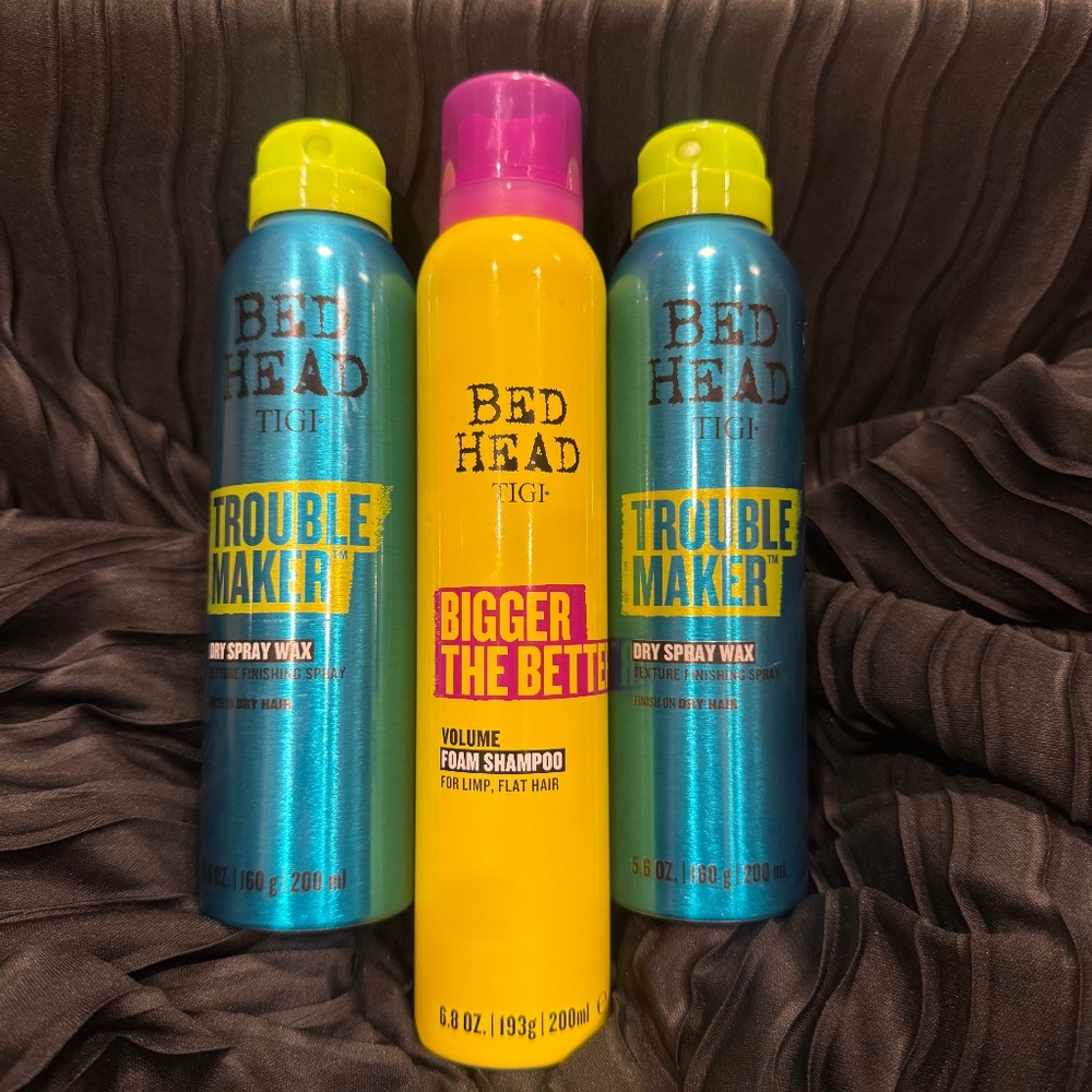 NEW 2 TROUBLE MAKER™ DRY SPRAY WAX   & 1 BIGGER THE BETTER™ VOLUME FOAM SHAMPOO